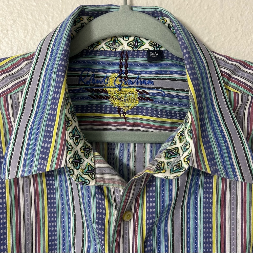 Robert Graham Multicolor Striped Button-Down Shirt, price is firm